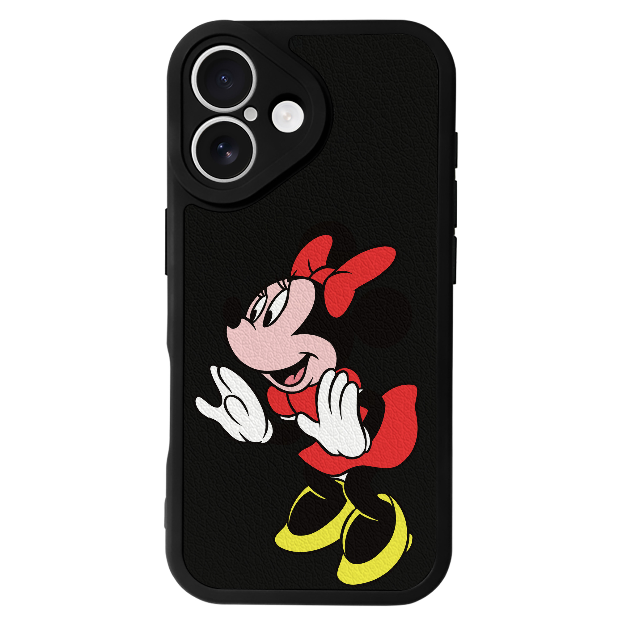（画像用） ミッキーマウス Mickey Mouse 【iPhone 16シリーズ対応】シリコンスマホケース（レザー調） 材質：シリコン